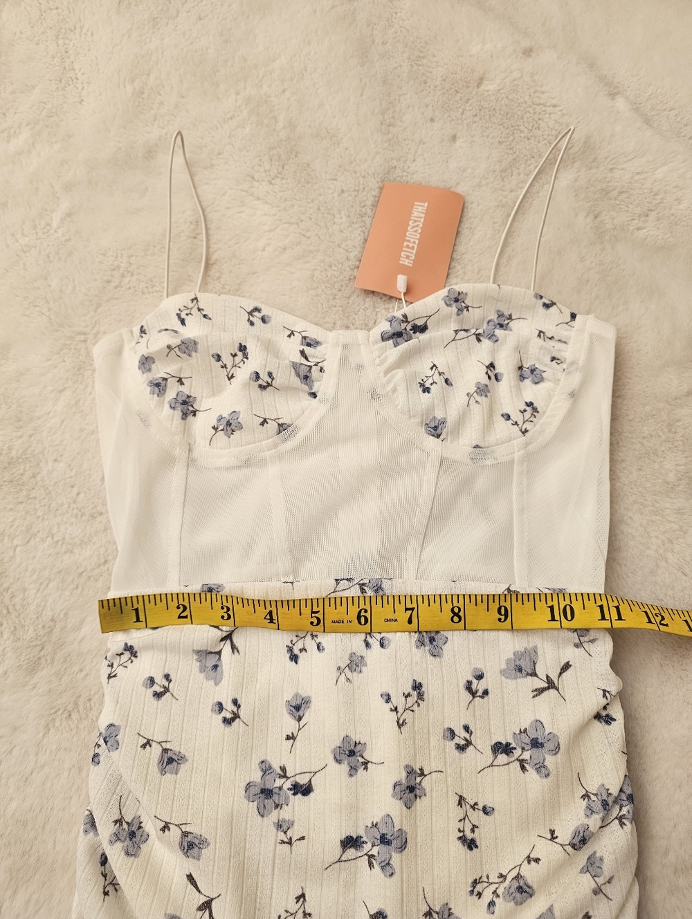 New Thats So Fetch Mieka Ruched Floral Print Mini Dress Size 4 - Picture 6 of 12
